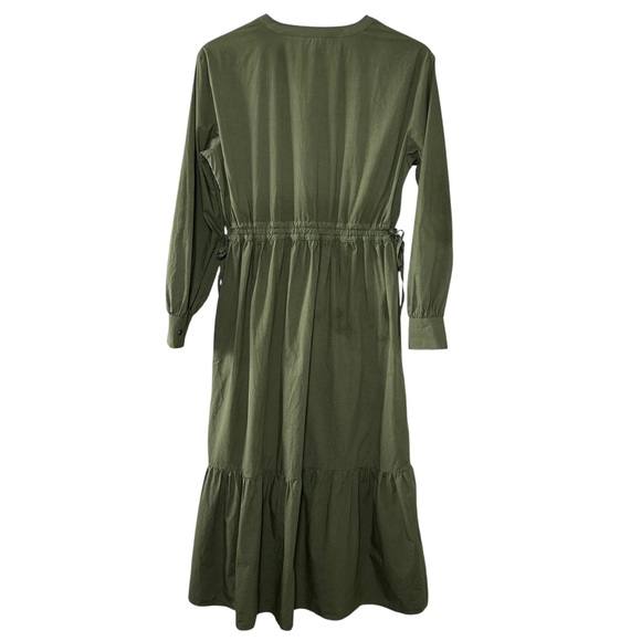 Rails Maple Olive‎ Smoke Midi Dress Smocked Waist Boho Cottagecore Chic Size S - Picture 4 of 16